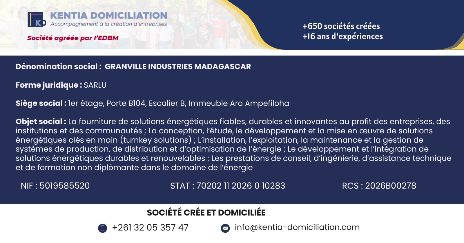 GRANVILLE INDUSTRIES MADAGASCAR